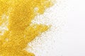 Golden glitter sand texture, abstract background. Royalty Free Stock Photo