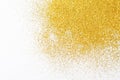 Golden glitter sand texture, abstract background. Royalty Free Stock Photo