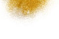 Golden glitter sand texture on white, abstract background. Royalty Free Stock Photo