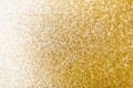 Golden glitter sand texture on white, abstract background. Royalty Free Stock Photo