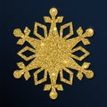 Golden glitter shapely snowflake.