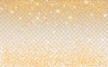 Golden glitter sparkle on a transparent background. Gold Vibrant background with twinkle lights. Vector illustration Royalty Free Stock Photo