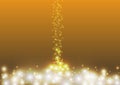 Golden glitter sparkling light bokeh abstract background, Christmas and new year festive background Royalty Free Stock Photo