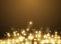 Golden glitter sparkling light bokeh abstract background, Christmas and new year festive background Royalty Free Stock Photo