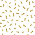 Golden glitter sprinkles seamless pattern