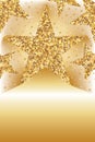 Golden glitter star way card template