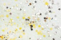 Golden glitter stars, abstract christmas background texture Royalty Free Stock Photo