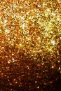 Golden glitter texture on black background Royalty Free Stock Photo