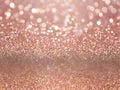 Rose gold glitter bokeh texture background, rose gold - bright and pink champagne sparkle glitter pattern background Royalty Free Stock Photo