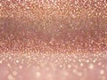 Rose gold glitter bokeh texture background, rose gold - bright and pink champagne sparkle glitter pattern background Royalty Free Stock Photo