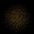 Golden glitter on transparent black background. Falling shiny golden confetti. Shining Light Effect for Christmas or New Year part Royalty Free Stock Photo