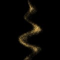 Golden glitter particles sparkling wave twirl Royalty Free Stock Photo