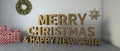 Golden glitter typo of Merry Christmas