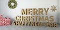 Golden glitter typo of Merry Christmas