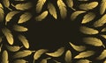 Golden glitter vector feather background. Luxury illustation Royalty Free Stock Photo