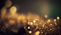 Golden glitter vintage lights background. Elegant abstract background with bokeh defocused lights Royalty Free Stock Photo