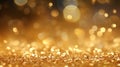 golden glitter vintage lights background. gold and black. de focused Generative AI Royalty Free Stock Photo