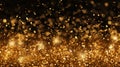 golden glitter vintage lights background. gold and black. de focused Generative AI Royalty Free Stock Photo