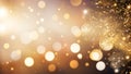 Golden glitter vintage lights background. gold and black. de-focused Royalty Free Stock Photo