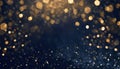 Golden glitter vintage lights background. gold and black. De focused Royalty Free Stock Photo