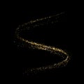 Golden glitter wave twist of sparkling particles Royalty Free Stock Photo