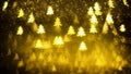 Golden glittering background with Christmas trees Royalty Free Stock Photo