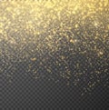Golden glittering dust vector eps10. Royalty Free Stock Photo