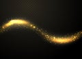 Golden glittering magic fairy wave design element Royalty Free Stock Photo