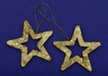 Golden glittering star Christmas ornament Royalty Free Stock Photo
