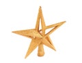 Golden glittering star shaped Christmas ornament i Royalty Free Stock Photo