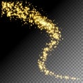 Golden glittering star way vector illustration Royalty Free Stock Photo