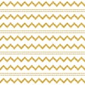 Golden glittering zigzag pattern. Gold Seamless pattern. Repeatable geometric design. Can be used for fabric, wallpaper, web