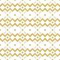 Golden glittering zigzag pattern. Gold Seamless pattern. Repeatable geometric design. Can be used for fabric, wallpaper, web
