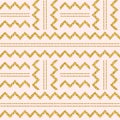 Golden glittering zigzag pattern on pink background. Gold Seamless pattern. Repeatable geometric design. Can be used for fabric, Royalty Free Stock Photo