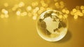 Golden globe with continents of South and North America Royalty Free Stock Photo