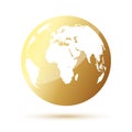 Golden globe icon. Vector illustration. Royalty Free Stock Photo