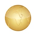 Golden globe icon. Vector illustration. Royalty Free Stock Photo