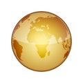 Golden globe icon. Vector illustration. Royalty Free Stock Photo