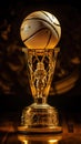 Golden Glory: Basketball Trophy Shining in Victory