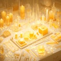 Golden Glow of Candlemaking Artistry Royalty Free Stock Photo