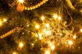 Golden Glow Shining Christmas Tree with Sparkling Glitter Royalty Free Stock Photo