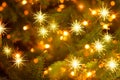 Golden Glow Shining Christmas Tree with Sparkling Glitter Royalty Free Stock Photo