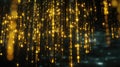Golden glowing binary code streaming digital data Royalty Free Stock Photo