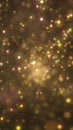Golden glowing bokeh lights softly floating on a dark background, creating a festive and elegant abstract effect Royalty Free Stock Photo