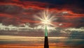 Golden cross on a church spire Royalty Free Stock Photo