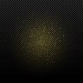 Golden glowing dust on a transparent background. Light effect for your design. Yellow circles. Flying light particles. Golden luxu Royalty Free Stock Photo