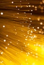 Golden glowing fibre optic Royalty Free Stock Photo
