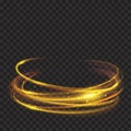 Golden glowing fire rings with glitters Royalty Free Stock Photo