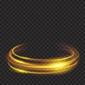 Golden glowing fire rings with glitters Royalty Free Stock Photo