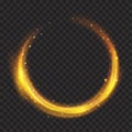 Golden glowing fire rings with glitters Royalty Free Stock Photo